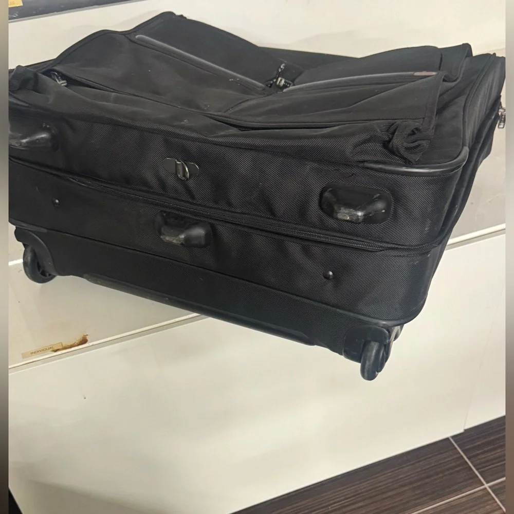 Tumi Black Rolling Garment Bag with Front Organizer Pockets